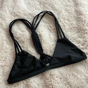 Black boho bikini top